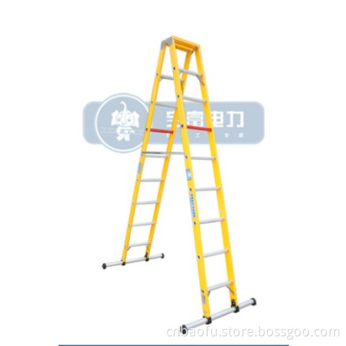 35kv Yellow Fiberglass A-Shape Ladder